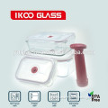 400ml 900ml 1650ml 6pcs vacuum glass storage set with a pump and color box